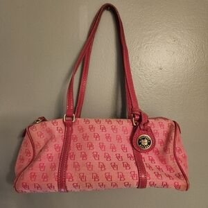 Dooney & Burke Vintage Y2K Pink Monogram Barrel Bag